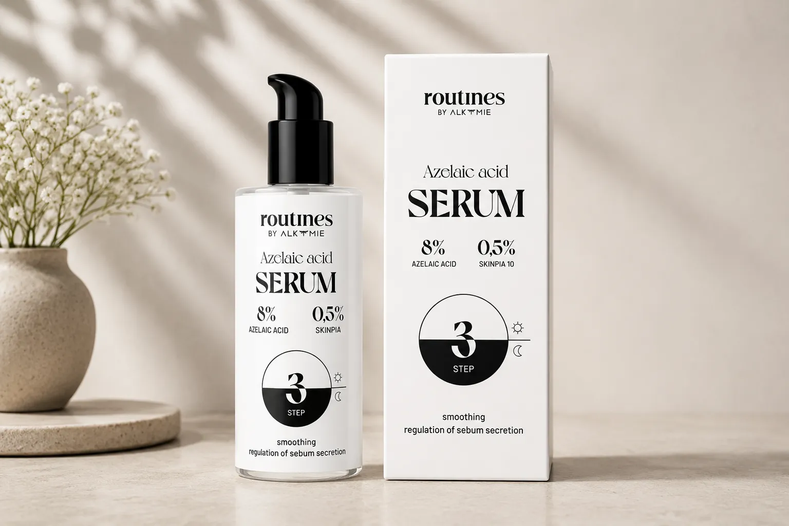 Routines STEP 3 serum med 8% azelainsyre og Skinpia 10