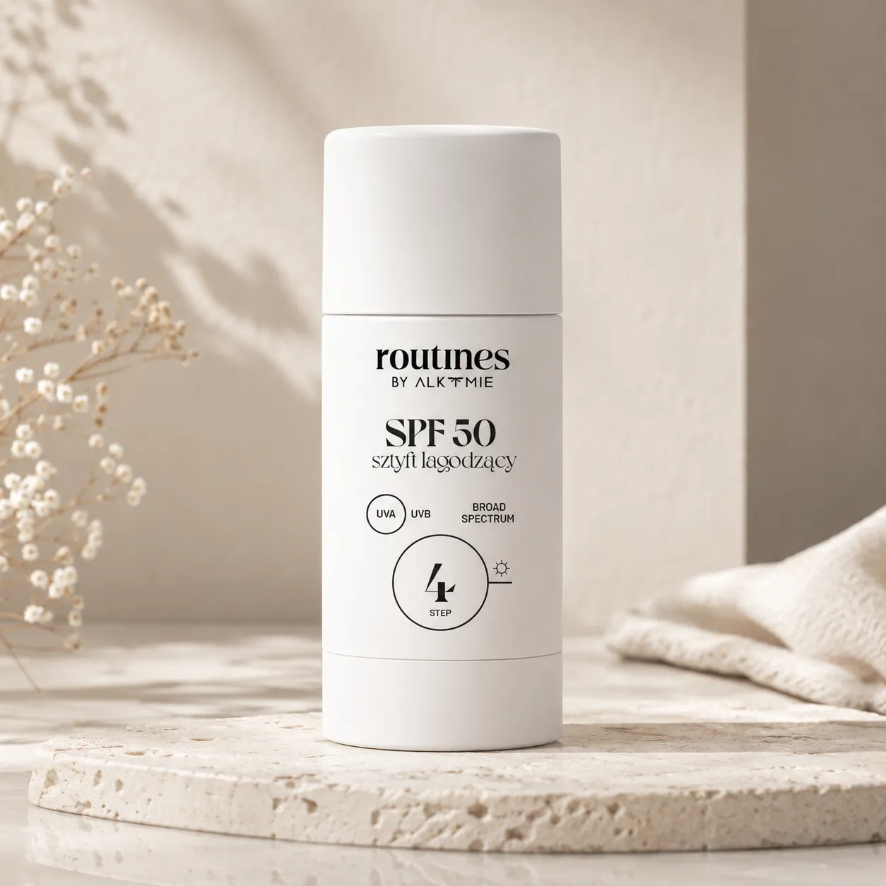 Routines Broad Spectrum SPF 50 stift rosa – beroligende fullspektrum beskyttelse